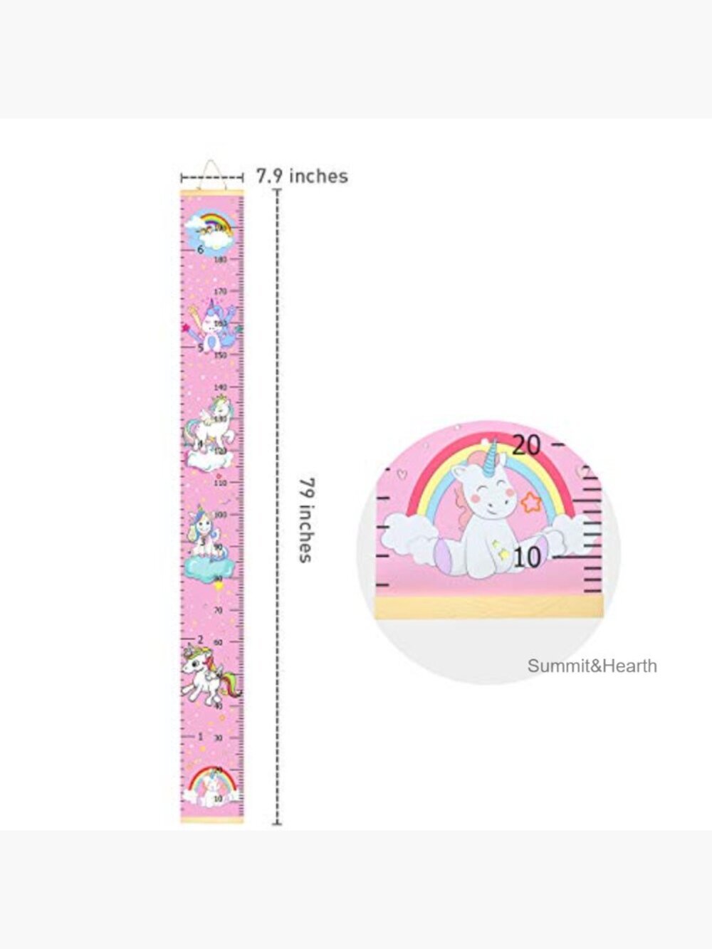 Kids Wall Growth Chart Ruler 79 Inch Removable Height Measure Canvas - Picture 4 of 5